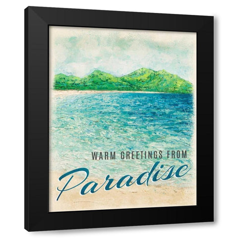 Greetings From Paradise Black Modern Wood Framed Art Print with Double Matting by Coolick, Ann Marie