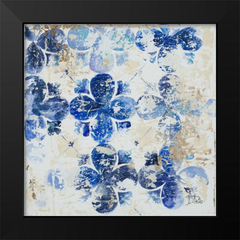 Blue Quatrefoil I Black Modern Wood Framed Art Print by Pinto, Patricia