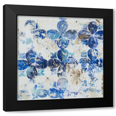 Blue Quatrefoil III Black Modern Wood Framed Art Print with Double Matting by Pinto, Patricia