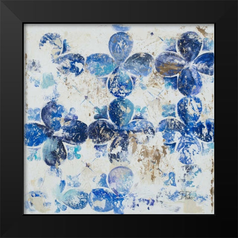 Blue Quatrefoil III Black Modern Wood Framed Art Print by Pinto, Patricia