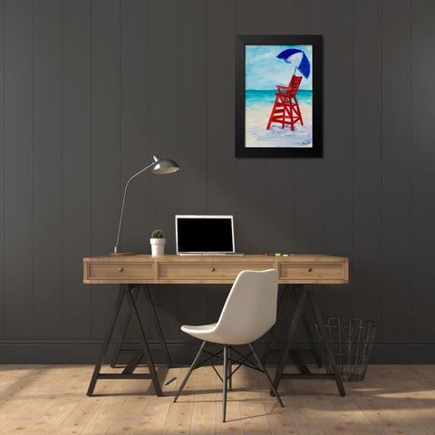 Lifeguard Post I Black Modern Wood Framed Art Print by DeRice, Julie