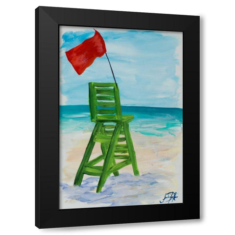 Lifeguard Post II Black Modern Wood Framed Art Print by DeRice, Julie