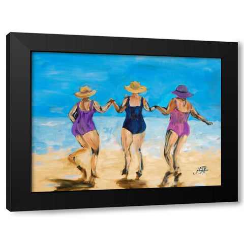 Ladies on the Beach II Black Modern Wood Framed Art Print by DeRice, Julie