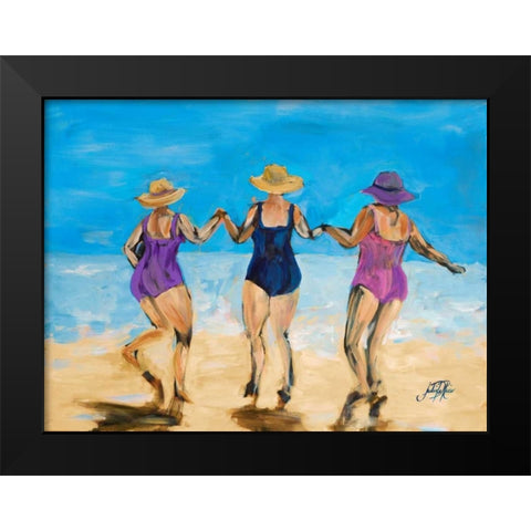Ladies on the Beach II Black Modern Wood Framed Art Print by DeRice, Julie