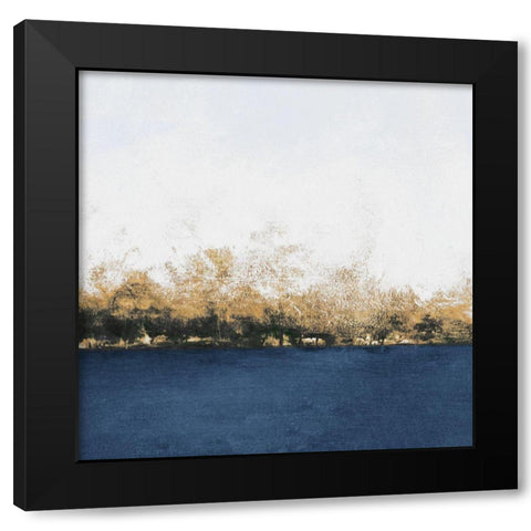 Gold Forest Abstract Black Modern Wood Framed Art Print by Johnson, Walt