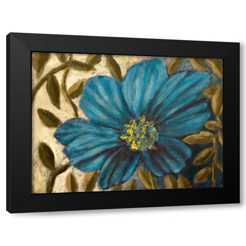 Simple Blue Garden I Black Modern Wood Framed Art Print with Double Matting by Johnson, Walt