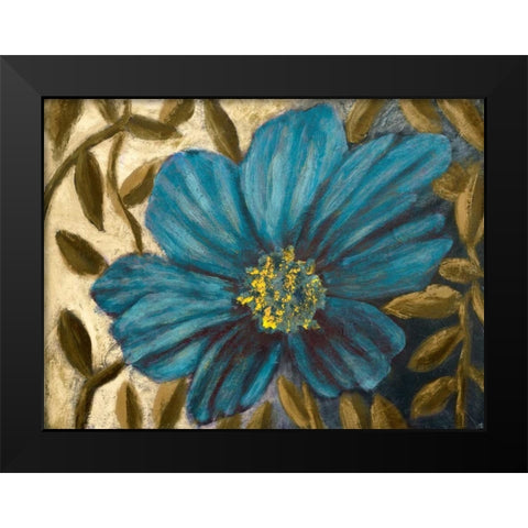 Simple Blue Garden I Black Modern Wood Framed Art Print by Johnson, Walt
