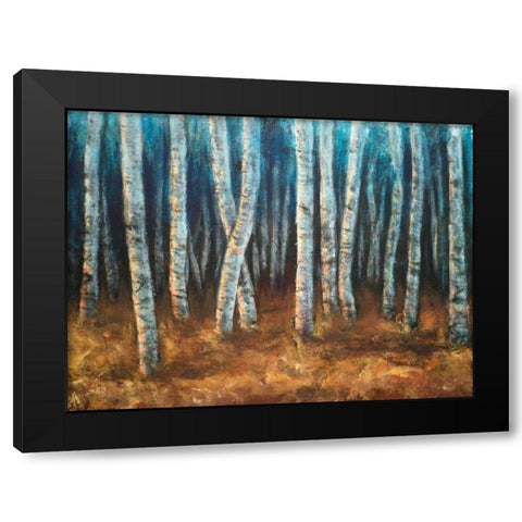 Moonlit Birchwood Black Modern Wood Framed Art Print with Double Matting by Johnson, Walt
