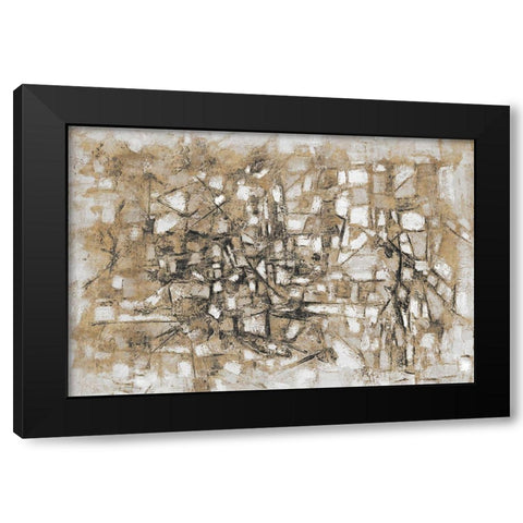 Sandy Cobblestone Black Modern Wood Framed Art Print by Johnson, Walt