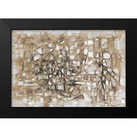Sandy Cobblestone Black Modern Wood Framed Art Print by Johnson, Walt