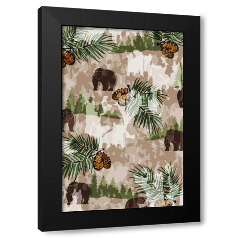 Nature Lodge Pattern III Black Modern Wood Framed Art Print with Double Matting by Biscardi, Nicholas