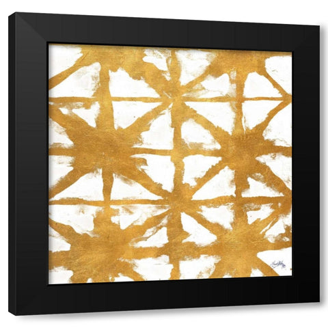 Shibori Gold Square IV Black Modern Wood Framed Art Print by Medley, Elizabeth