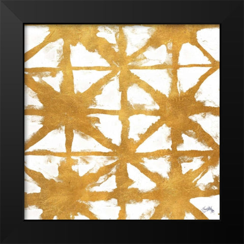 Shibori Gold Square IV Black Modern Wood Framed Art Print by Medley, Elizabeth