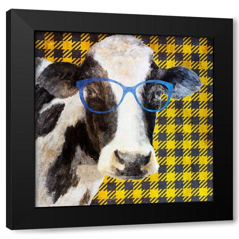Cows with Shades I Black Modern Wood Framed Art Print by Loreth, Lanie