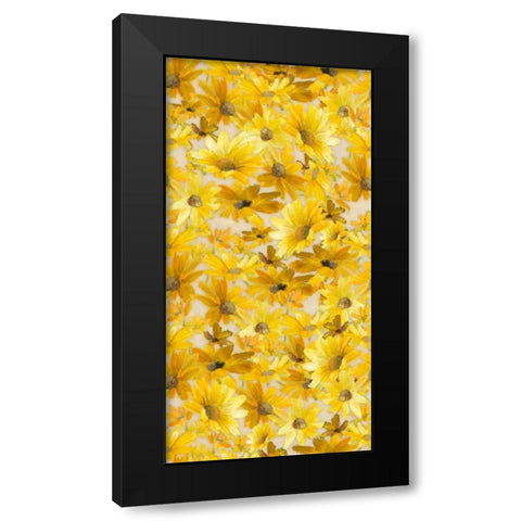 Daisy Pattern Black Modern Wood Framed Art Print by Loreth, Lanie