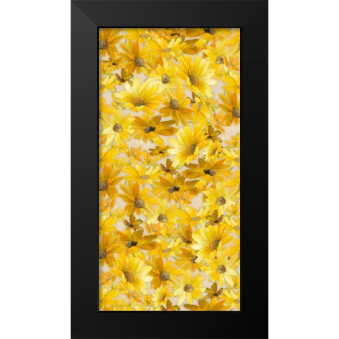 Daisy Pattern Black Modern Wood Framed Art Print by Loreth, Lanie