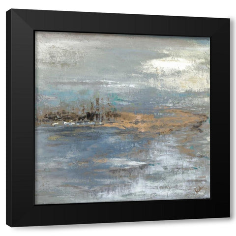 Muted River Black Modern Wood Framed Art Print with Double Matting by Pinto, Patricia