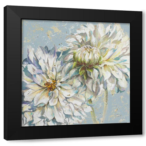 Cool Dahlias I Black Modern Wood Framed Art Print by Pinto, Patricia