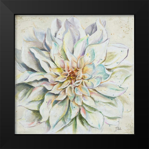 White Dahlias II Black Modern Wood Framed Art Print by Pinto, Patricia