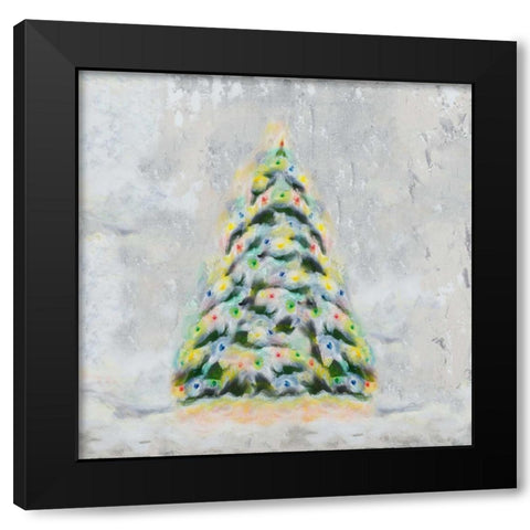 Jolly Christmas Tree Black Modern Wood Framed Art Print with Double Matting by Hakimipour, Tiffany
