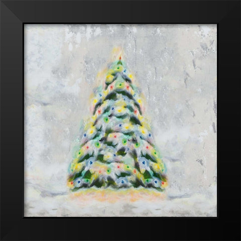 Jolly Christmas Tree Black Modern Wood Framed Art Print by Hakimipour, Tiffany