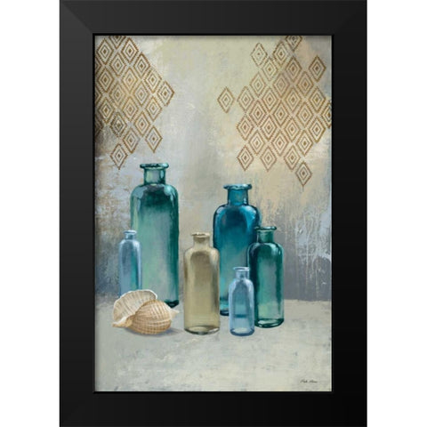 Glass Bottles I Black Modern Wood Framed Art Print by Marcon, Michael