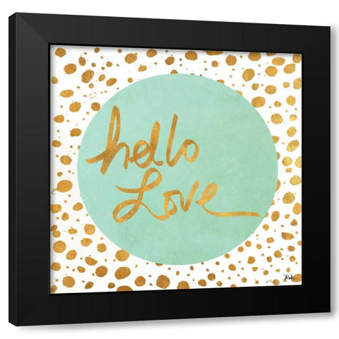 Hello Dots I Black Modern Wood Framed Art Print with Double Matting by Pinto, Patricia