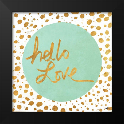 Hello Dots I Black Modern Wood Framed Art Print by Pinto, Patricia