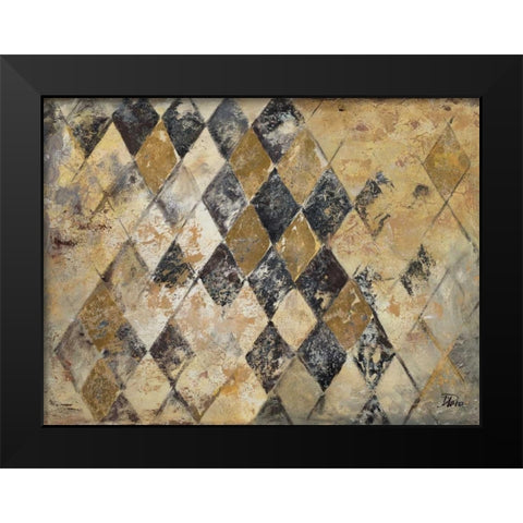 Harlequin Black Modern Wood Framed Art Print by Pinto, Patricia