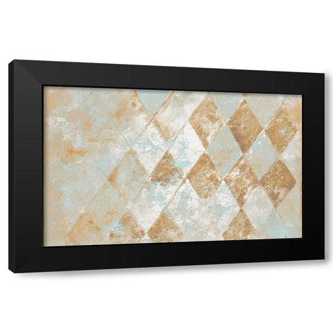 Harlequin with Teal Black Modern Wood Framed Art Print by Pinto, Patricia