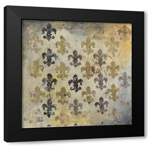 Fleur de Lis Black Modern Wood Framed Art Print by Pinto, Patricia