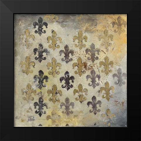 Fleur de Lis Black Modern Wood Framed Art Print by Pinto, Patricia