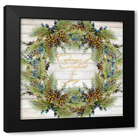 Tidings of Comfort and Joy Black Modern Wood Framed Art Print by Loreth, Lanie