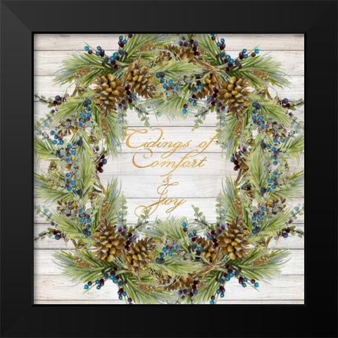 Tidings of Comfort and Joy Black Modern Wood Framed Art Print by Loreth, Lanie