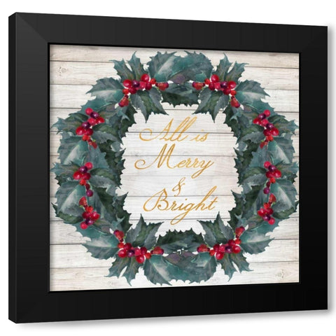 All Is Merry and Bright Black Modern Wood Framed Art Print with Double Matting by Loreth, Lanie