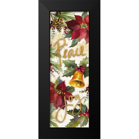 Christmas Poinsettia Panel II Black Modern Wood Framed Art Print by Loreth, Lanie