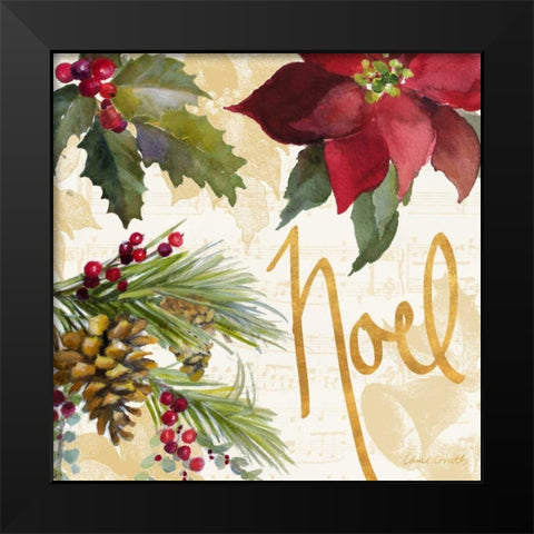 Christmas Poinsettia III Black Modern Wood Framed Art Print by Loreth, Lanie