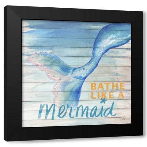 Mermaid Bath I Black Modern Wood Framed Art Print with Double Matting by Medley, Elizabeth