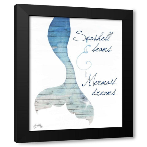 Mermaid Dreams Black Modern Wood Framed Art Print with Double Matting by Medley, Elizabeth