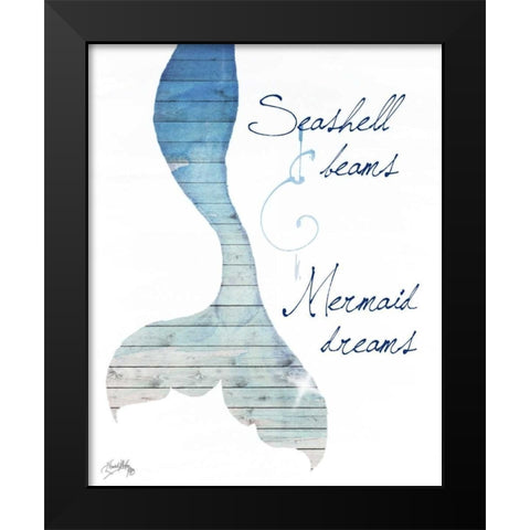 Mermaid Dreams Black Modern Wood Framed Art Print by Medley, Elizabeth