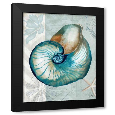 Nautical World III Black Modern Wood Framed Art Print with Double Matting by Medley, Elizabeth