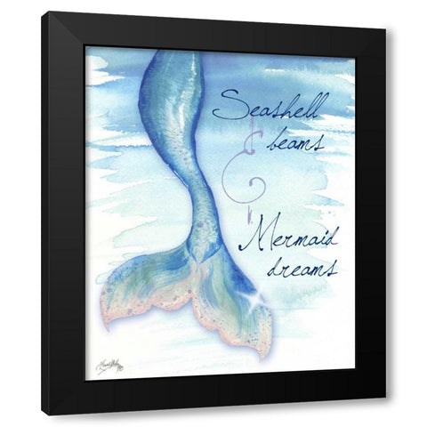 Mermaid Tail I Black Modern Wood Framed Art Print by Medley, Elizabeth