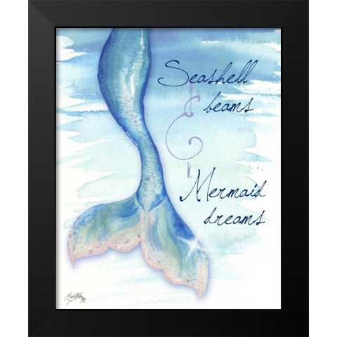 Mermaid Tail I Black Modern Wood Framed Art Print by Medley, Elizabeth