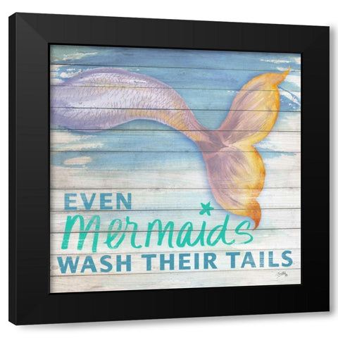 Mermaid Bath II Black Modern Wood Framed Art Print by Medley, Elizabeth