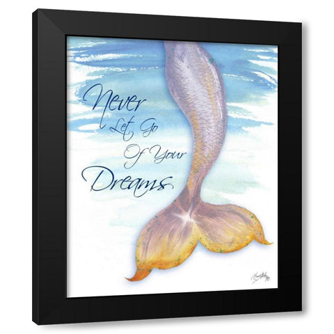 Mermaid Tail II (never let go of dreams) Black Modern Wood Framed Art Print with Double Matting by Medley, Elizabeth