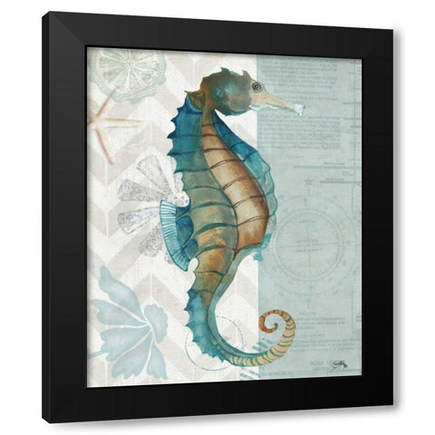 Nautical World II Black Modern Wood Framed Art Print by Medley, Elizabeth