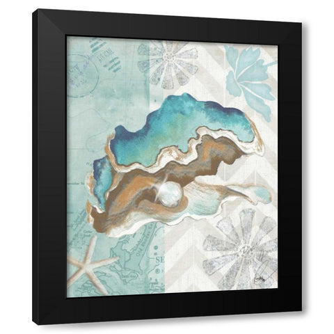 Nautical World V Black Modern Wood Framed Art Print with Double Matting by Medley, Elizabeth