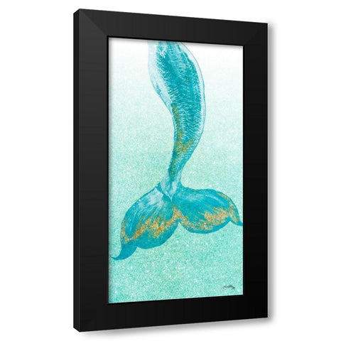 Sparkle Mermaid Tail Black Modern Wood Framed Art Print with Double Matting by Medley, Elizabeth