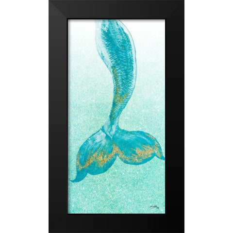 Sparkle Mermaid Tail Black Modern Wood Framed Art Print by Medley, Elizabeth