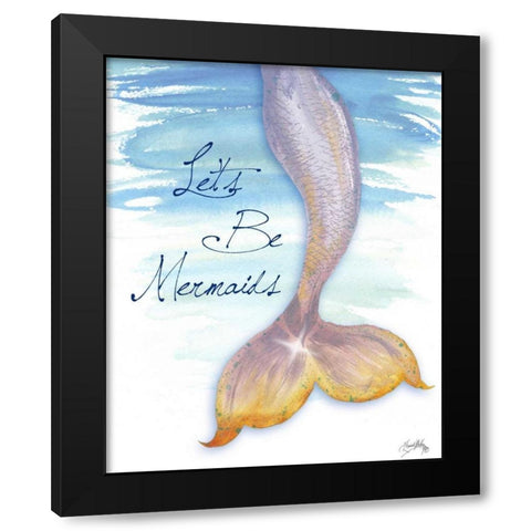 Mermaid Tail II Black Modern Wood Framed Art Print with Double Matting by Medley, Elizabeth